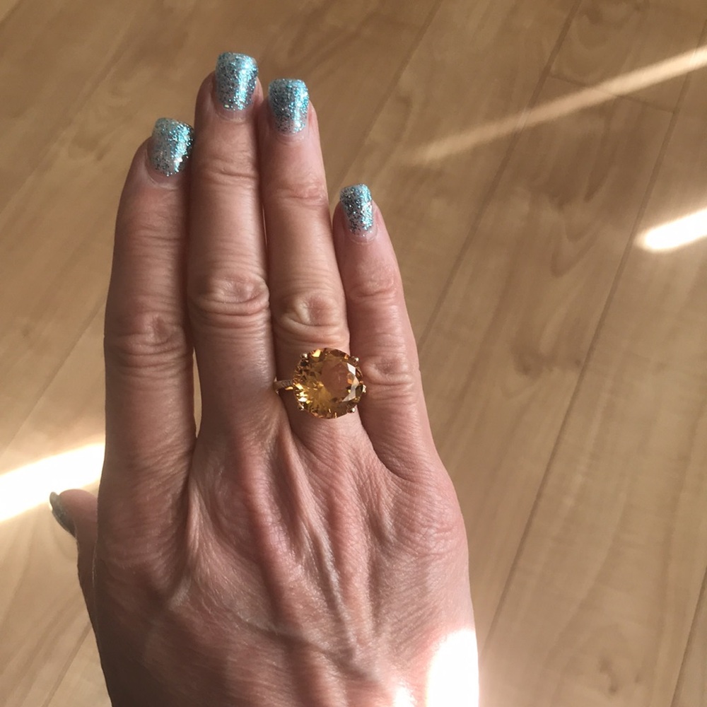 Cirari 14K Citrine and Diamond ring